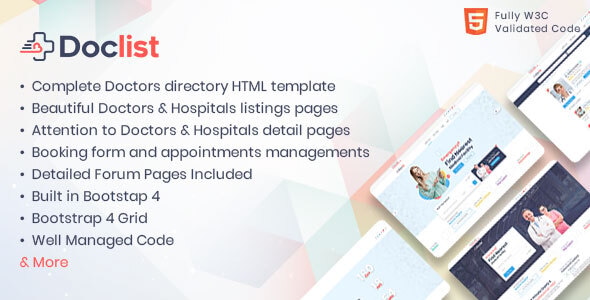 Doclist - Medical and Doctor Directory HTML Template Doclist - Medical and Doctor Directory HTML Template