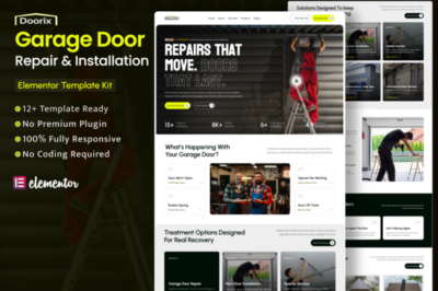 Doorix - Garage Door Repair & Installation Elementor Template Kit