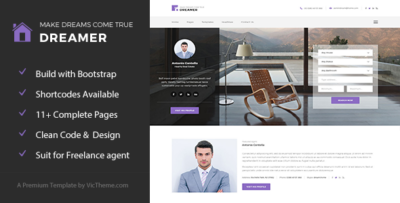 Dreamer - Freelance Property Agent HTML Template