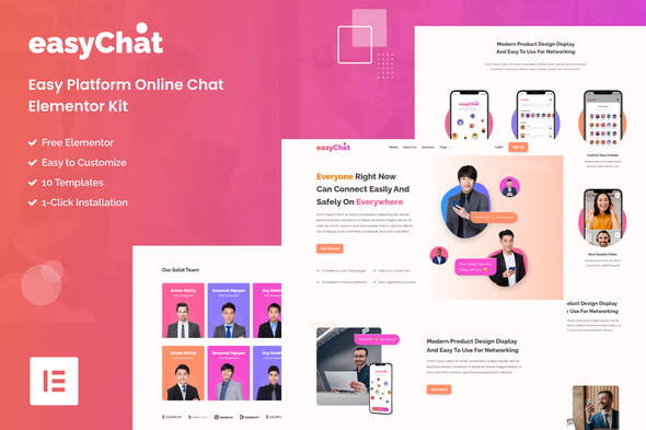 EasyChat - Online App Startup Elementor Template Kit EasyChat - Online App Startup Elementor Template Kit