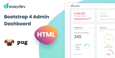 EasyDev - HTML(Pug) Bootstrap 4 Admin & Dashboard Template