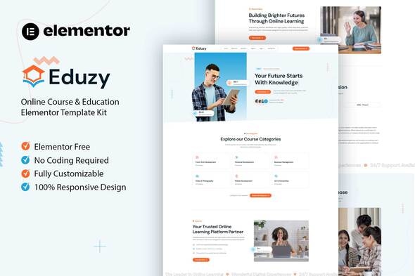 Eduzy - Online Course & Education Elementor Template Kit Eduzy - Online Course & Education Elementor Template Kit