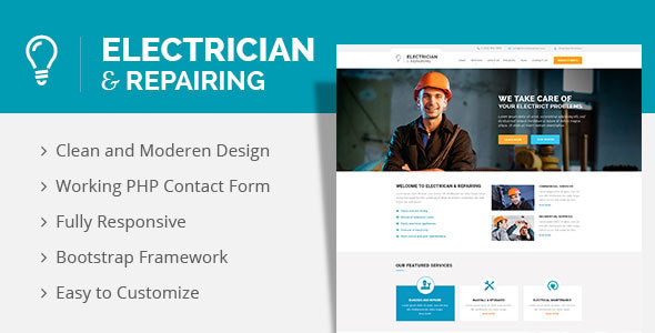 Electrician & Repairing HTML Template Electrician & Repairing HTML Template