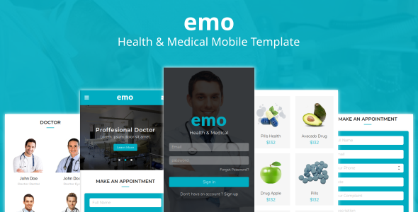 Emo - Health & Medical Mobile Template Emo - Health & Medical Mobile Template