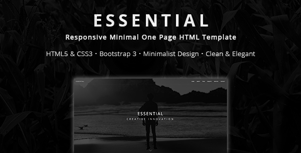 Essential - Responsive Minimal One Page HTML Template Essential - Responsive Minimal One Page HTML Template