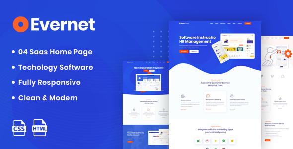 Evernet - HTML5 Template for Software, Startup & Agency Evernet - HTML5 Template for Software, Startup & Agency