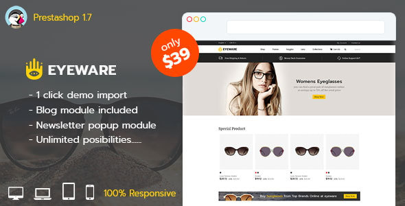 Eyeware Fashion - Responsive Prestashop 1.7 Theme Eyeware Fashion - Responsive Prestashop 1.7 Theme