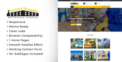 Factory Founder - Factory & Industrial Business HTML Template