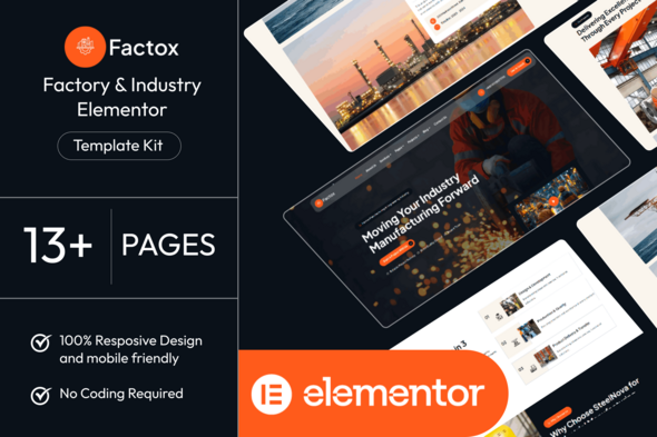 Factox - Factory & Industry Elementor Template Kit Factox - Factory & Industry Elementor Template Kit