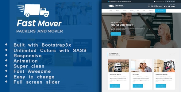 Fast Mover - Moving Company HTML Template Fast Mover - Moving Company HTML Template