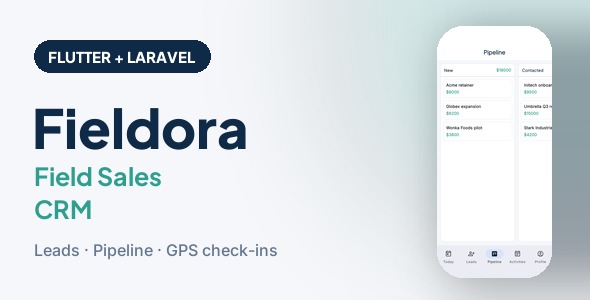 Fieldora | Flutter Field Sales CRM App with Laravel Admin Fieldora | Flutter Field Sales CRM App with Laravel Admin