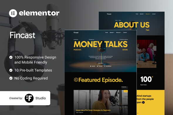 Fincast - Financial Business Podcast Elementor Template Kit Fincast - Financial Business Podcast Elementor Template Kit