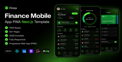 Finza - Next.js Fintech Banking PWA App Template