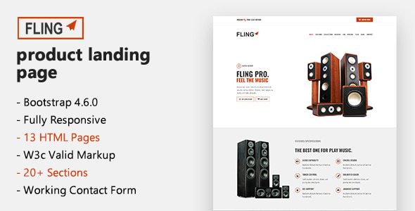 Fling - Product Landing Page Template Fling - Product Landing Page Template