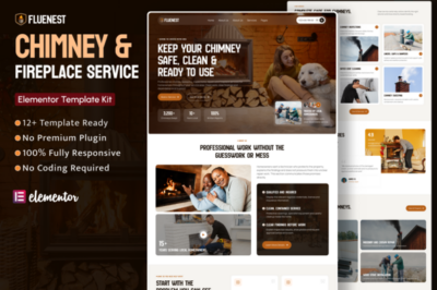 FlueNest - Chimney & Fireplace Services Elementor Template Kit