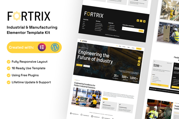 Fortrix - Industrial & Manufacturing Elementor Template Kit Fortrix - Industrial & Manufacturing Elementor Template Kit
