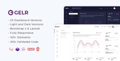 Gelr - Bootstrap 4 + Laravel Starter Kit Admin Dashboard Template