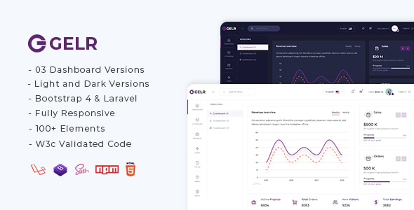Gelr - Bootstrap 4 + Laravel Starter Kit Admin Dashboard Template Gelr - Bootstrap 4 + Laravel Starter Kit Admin Dashboard Template