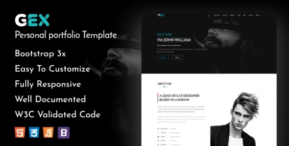 Gex - Personal Portfolio HTML Template Gex - Personal Portfolio HTML Template