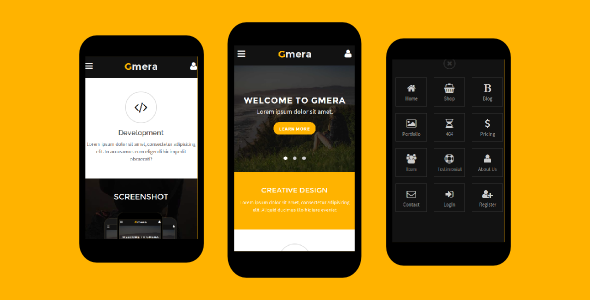 Gmera - Multipurpose Mobile Template Gmera - Multipurpose Mobile Template