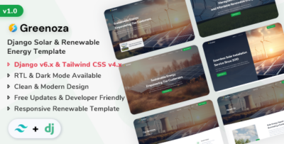 Greenoza - Django Solar & Renewable Energy Template