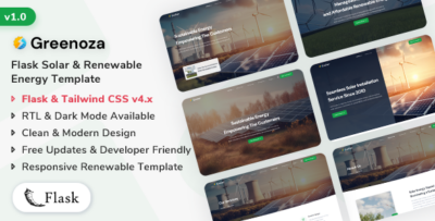 Greenoza - Flask Solar & Renewable Energy Template
