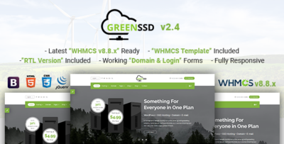 GREENSSD | Multipurpose Technology, Hosting Business with WHMCS Template