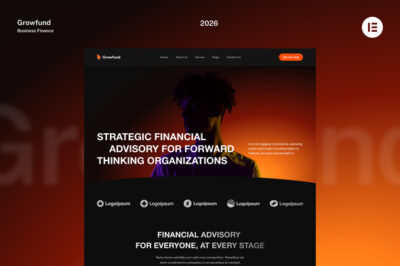 Growfund - Financial Advisory Website Elementor Template Kits