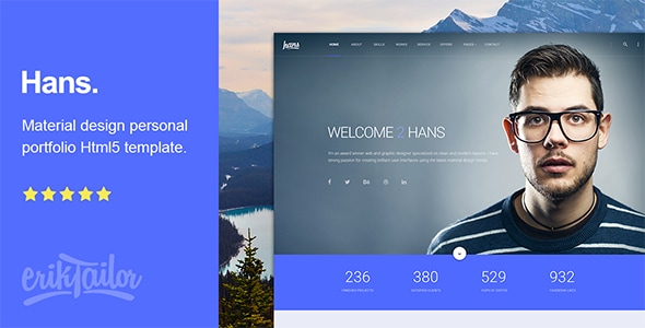 Hans - Material Design Personal Portfolio Html Template Hans - Material Design Personal Portfolio Html Template