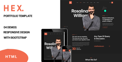 Hex II One Page Portfolio HTML  Template