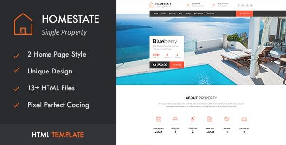 HOME STATE - Single Property Real Estate HTML Template HOME STATE - Single Property Real Estate HTML Template