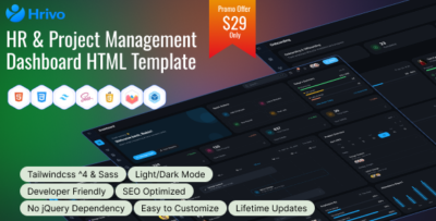 Hrivo - HR & Project Management Dashboard HTML Template