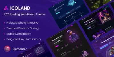 Icoland - ICO Landing Pages WordPress Theme