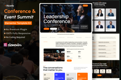 Inconfe - Conference and Event Summit Elementor Template Kit