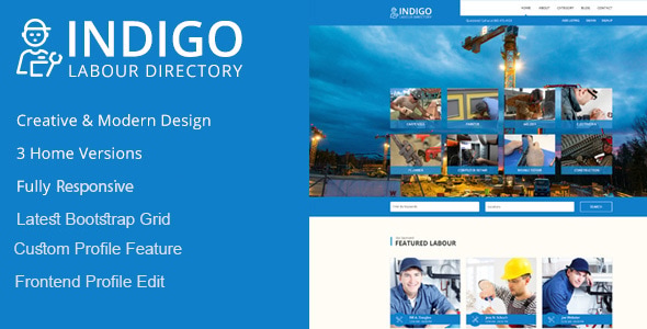 Indigo Labour Directory HTML Template Indigo Labour Directory HTML Template