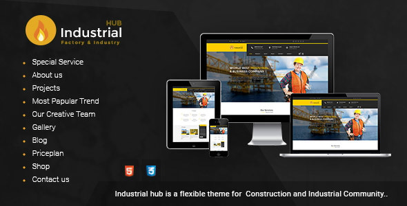 Industrial Hub - Factory / Construction Html Template Industrial Hub - Factory / Construction Html Template