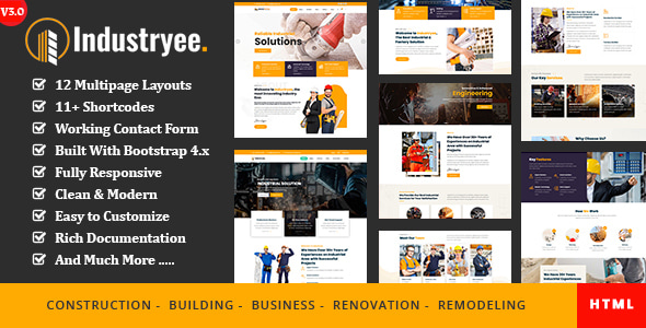 Industryee - Factory HTML Template Industryee - Factory HTML Template