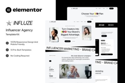 Influze - Influencer Agency Elementor Template Kit