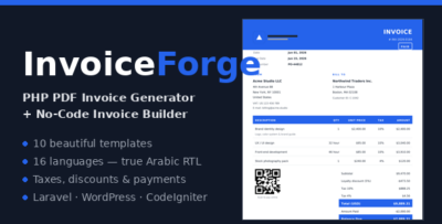 InvoiceForge - PHP Class For Beautiful PDF Invoices
