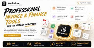 InvoiceLux | HTML5 Client-Side Invoice & Financial Tools Suite