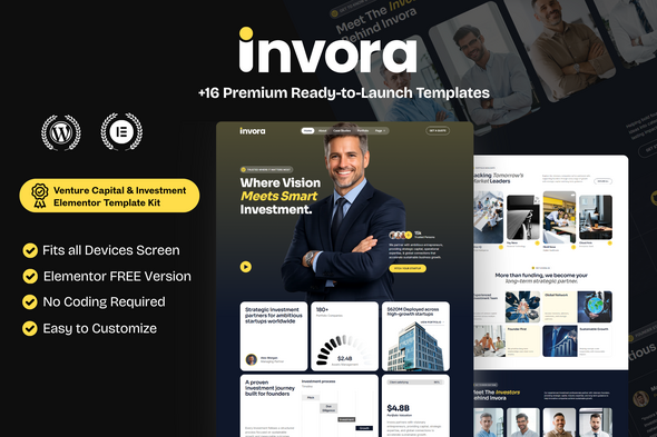 Invora - Venture Capital & Investment Elementor Template Kit Invora - Venture Capital & Investment Elementor Template Kit