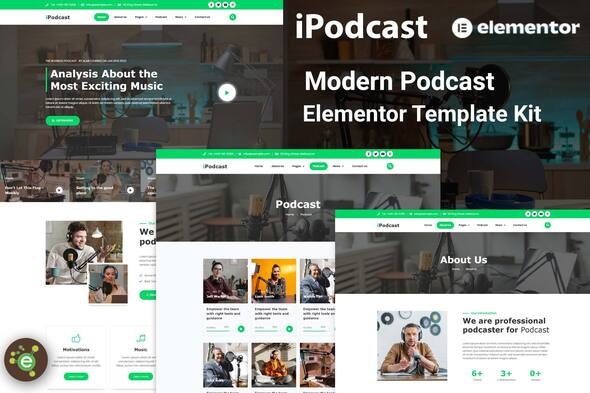 iPodcast - Modern Podcast Elementor Template Kit iPodcast - Modern Podcast Elementor Template Kit