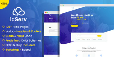 iqServ - Responsive Hosting company HTML Template