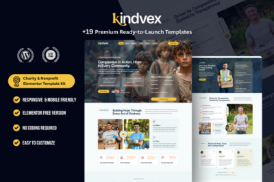 Kindvex - Charity & Nonprofit Elementor Template Kit