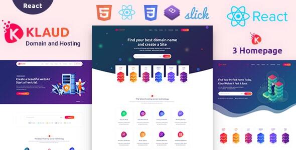 Klaud - React Web Domain & Hosting Template Klaud - React Web Domain & Hosting Template