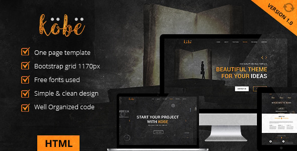 Kobe - One Page HTML Template Kobe - One Page HTML Template