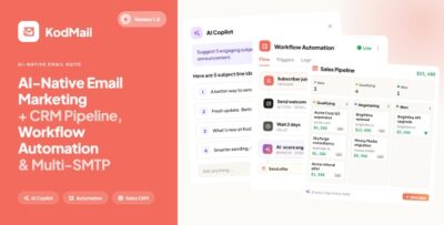 KodMail- AI-Native Email Marketing + CRM Pipeline, Campaign Builder, Automation & Multi-SMTP (SaaS)