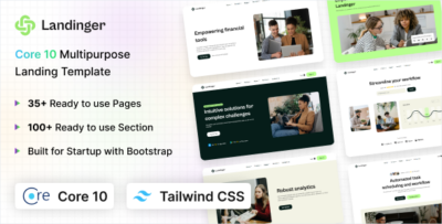 Landinger - ASP.Net Core 10 Multipurpose Tailwind CSS Landing Page Template