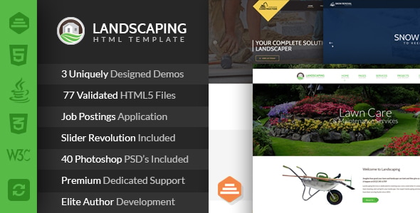 Landscaping - Lawn & Garden, Landscape Construction, & Snow Removal HTML Template Landscaping - Lawn & Garden, Landscape Construction, & Snow Removal HTML Template