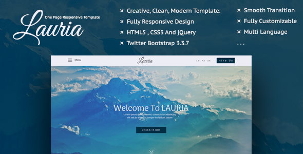 Lauria - One Page Responsive Template Lauria - One Page Responsive Template